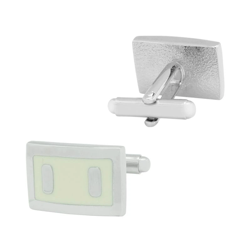 White Formal Brass Cufflinks for Men