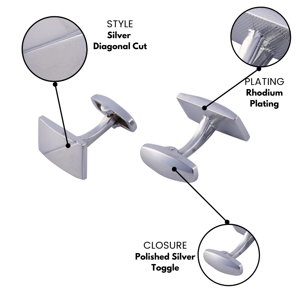 Silver Formal Brass Cufflinks for Men