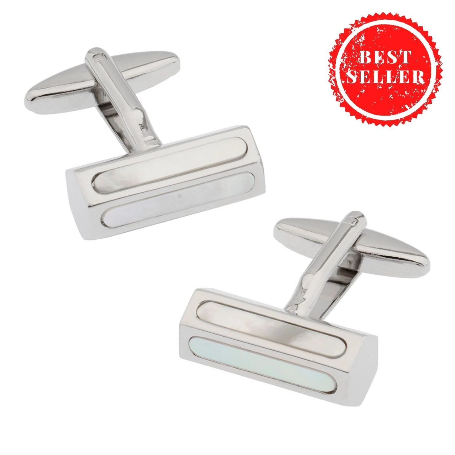 White Mother of Pearl Cufflinks for Men