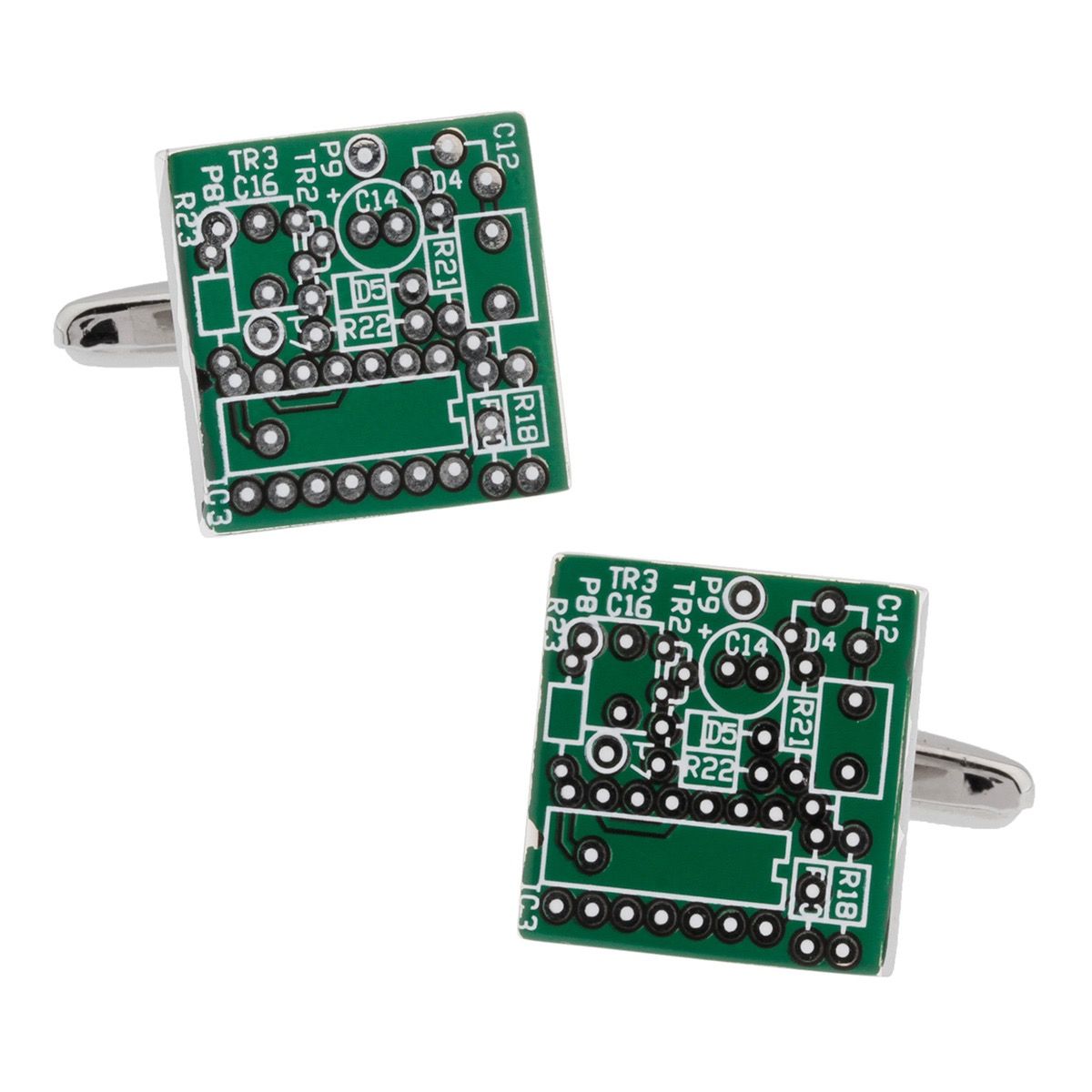 Green Quirky Brass Cufflinks for Men