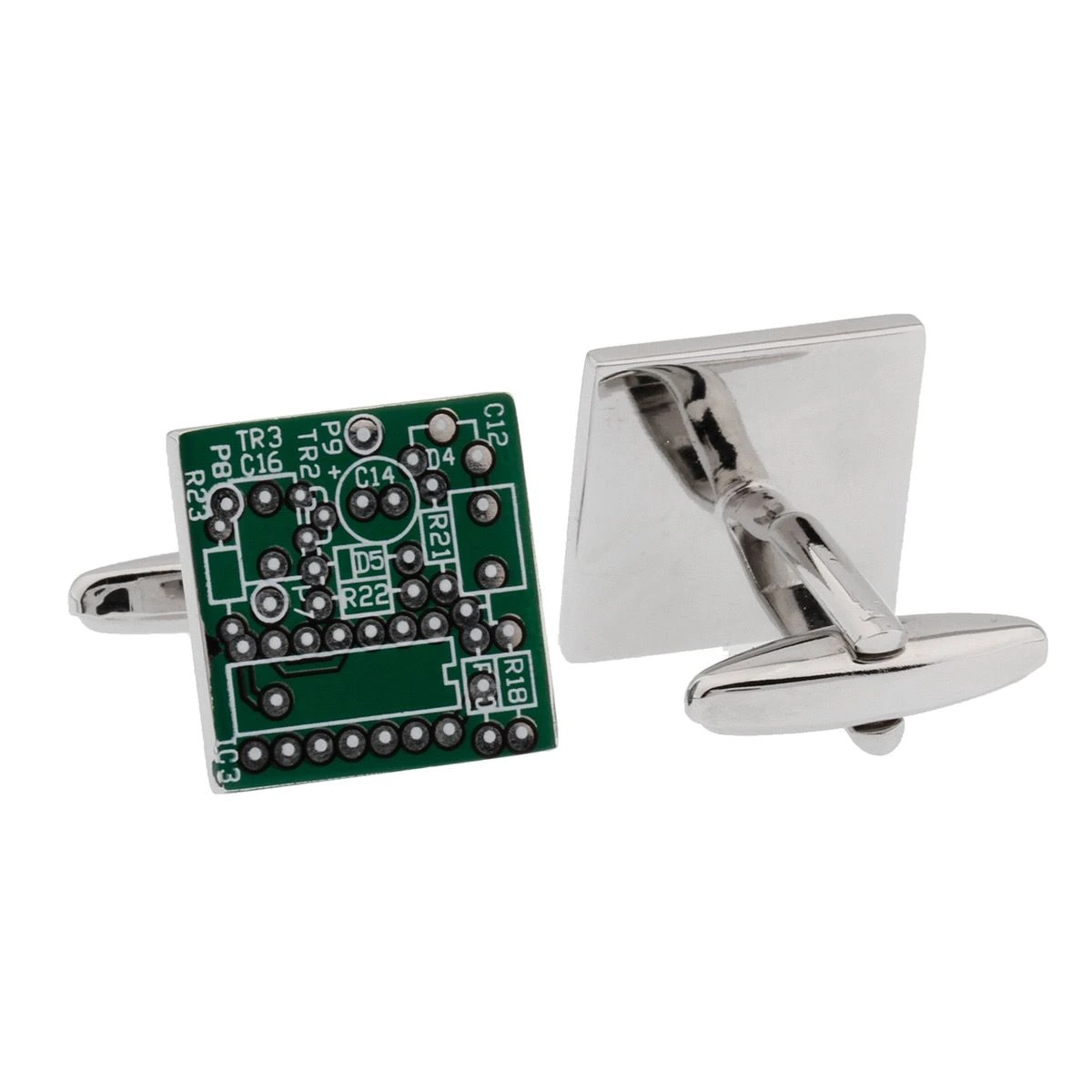 Green Quirky Brass Cufflinks for Men