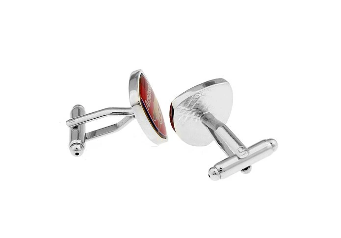 Red Quirky Brass Cufflinks for Men