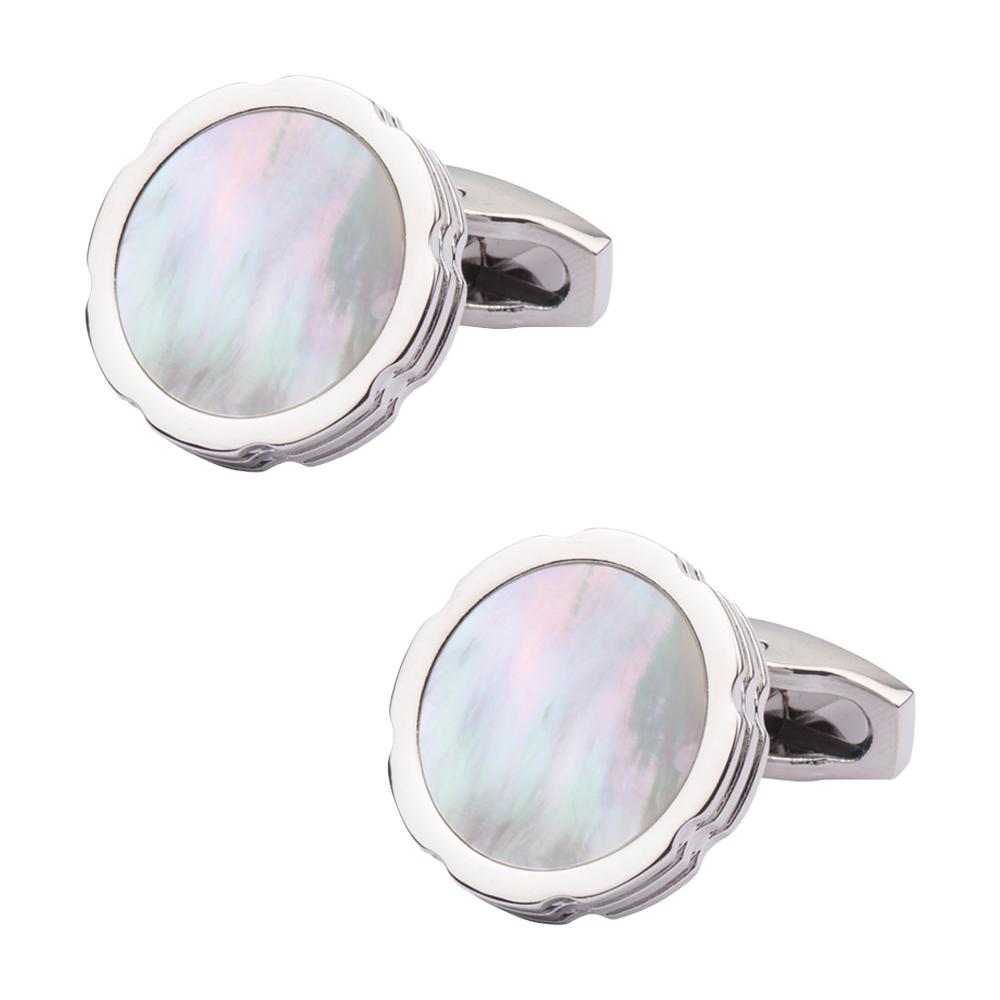White Mother of Pearl Cufflinks for Men