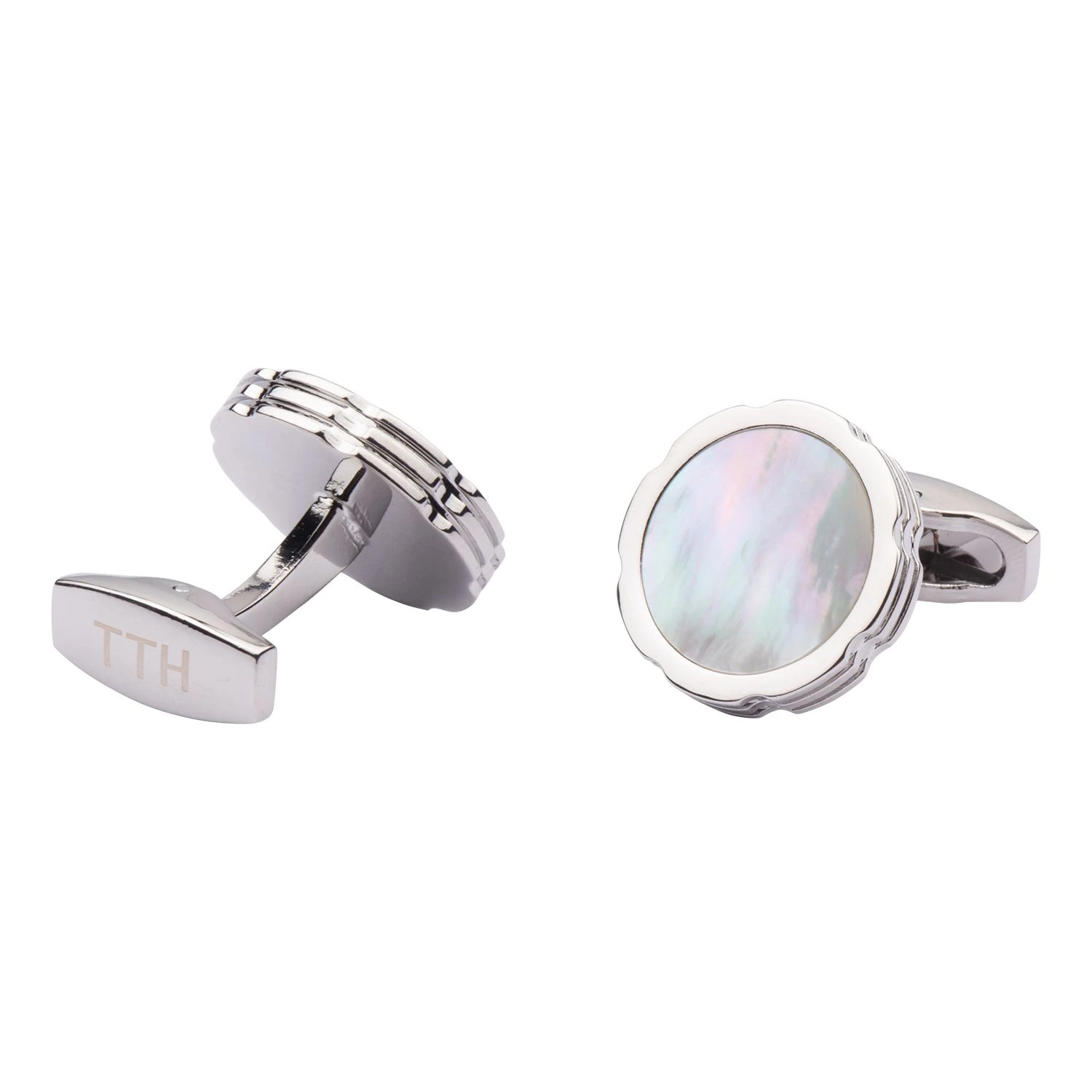 White Mother of Pearl Cufflinks for Men