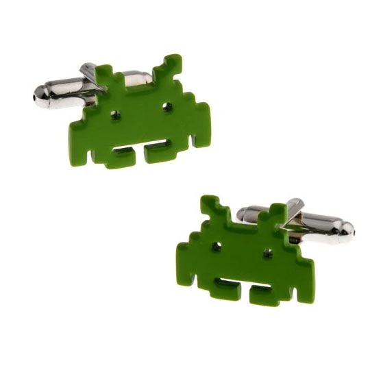 Green Quirky Brass Cufflinks for Men