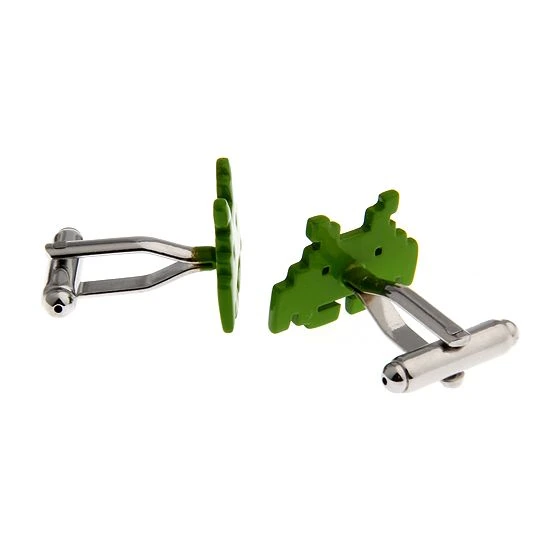 Green Quirky Brass Cufflinks for Men