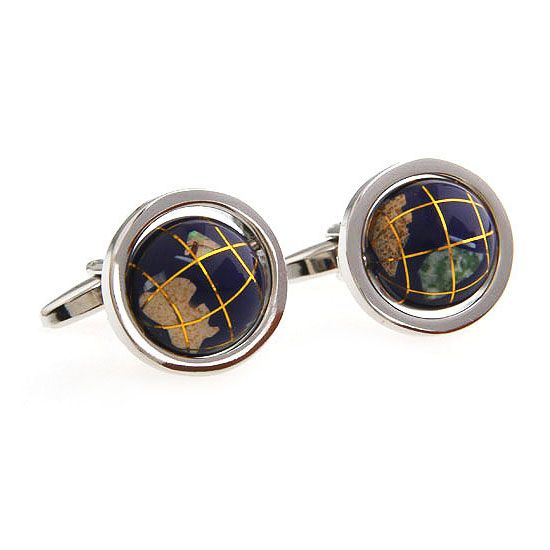 Blue Quirky Brass Cufflinks for Men