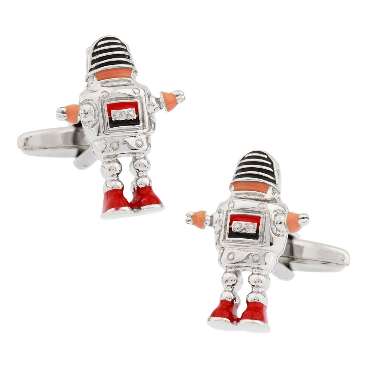Orange Quirky Brass Cufflinks for Men