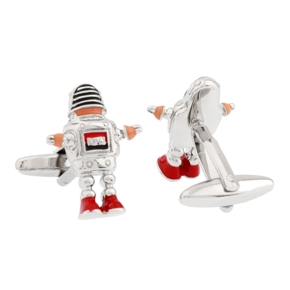 Orange Quirky Brass Cufflinks for Men