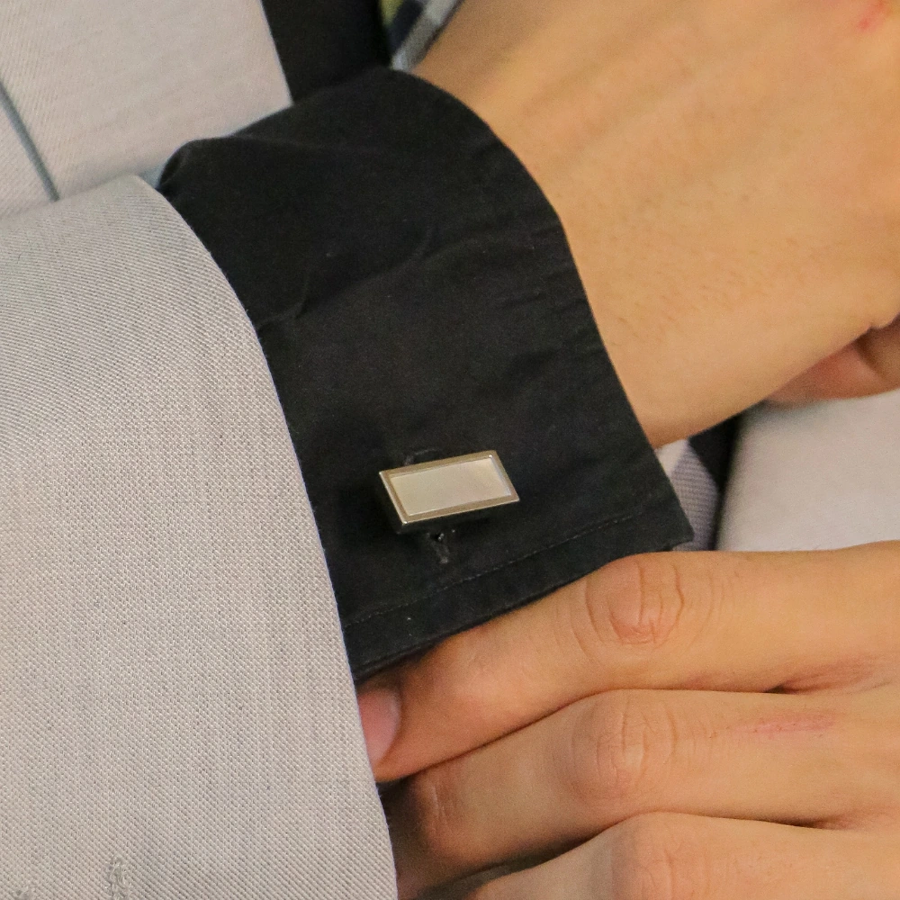 White Mother of Pearl Cufflinks for Men