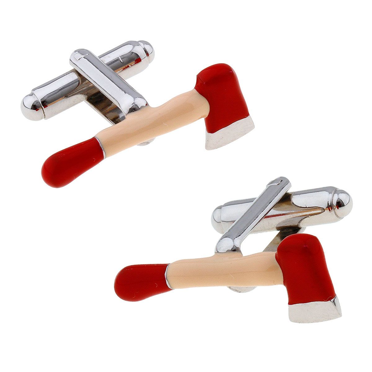 Red Quirky Brass Cufflinks for Men
