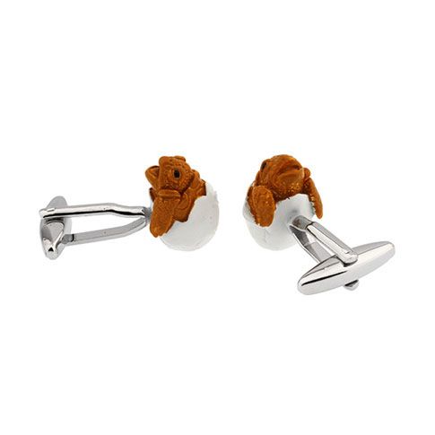 Yellow Quirky Brass Cufflinks for Men