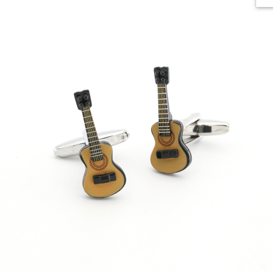 Yellow Quirky Brass Cufflinks for Men