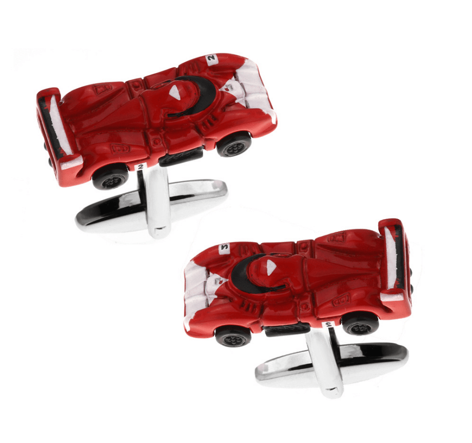 Red Quirky Brass Cufflinks for Men
