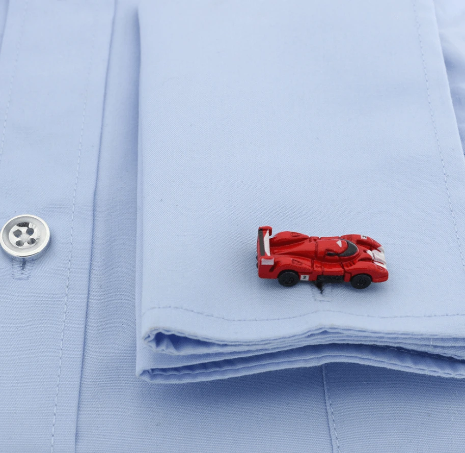 Red Quirky Brass Cufflinks for Men