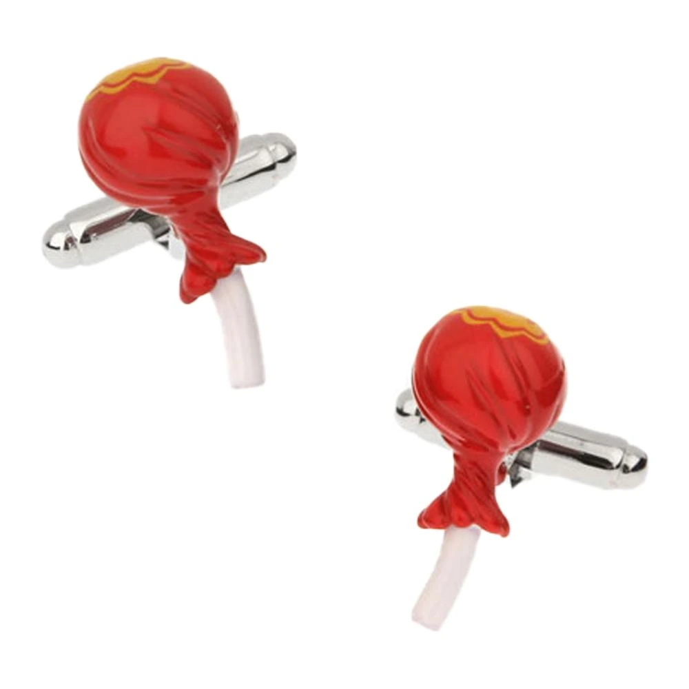 Red Quirky Brass Cufflinks for Men