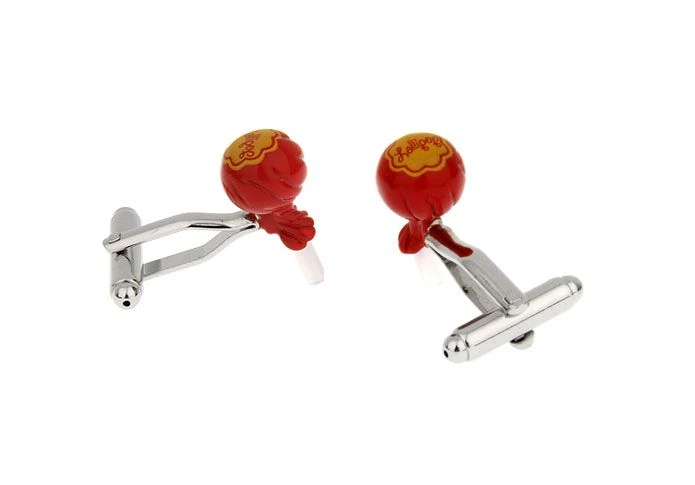 Red Quirky Brass Cufflinks for Men