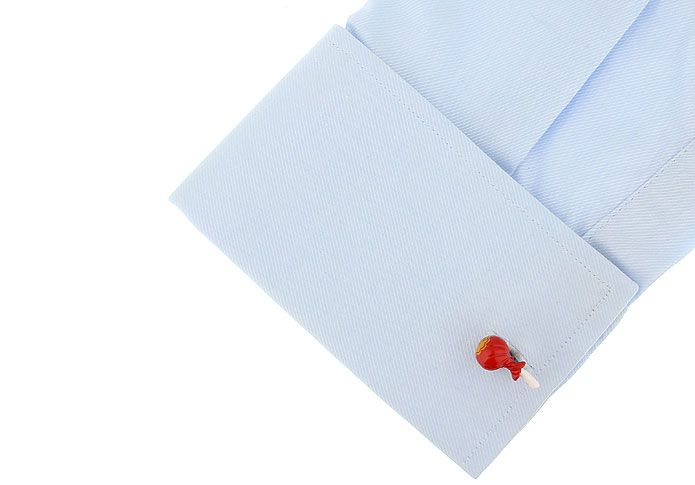 Red Quirky Brass Cufflinks for Men