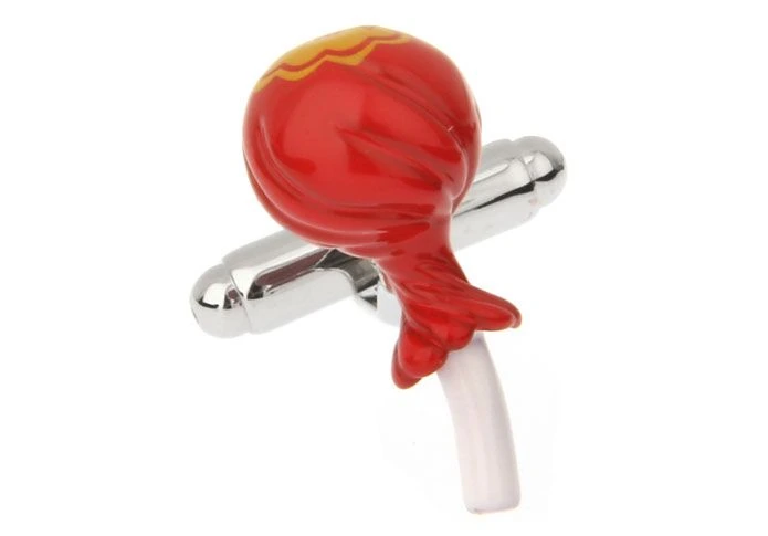 Red Quirky Brass Cufflinks for Men