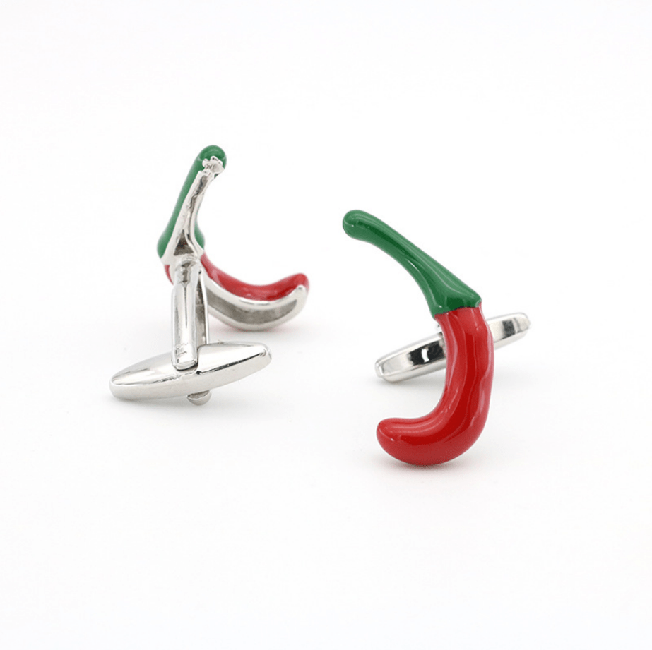 Red Quirky Brass Cufflinks for Men