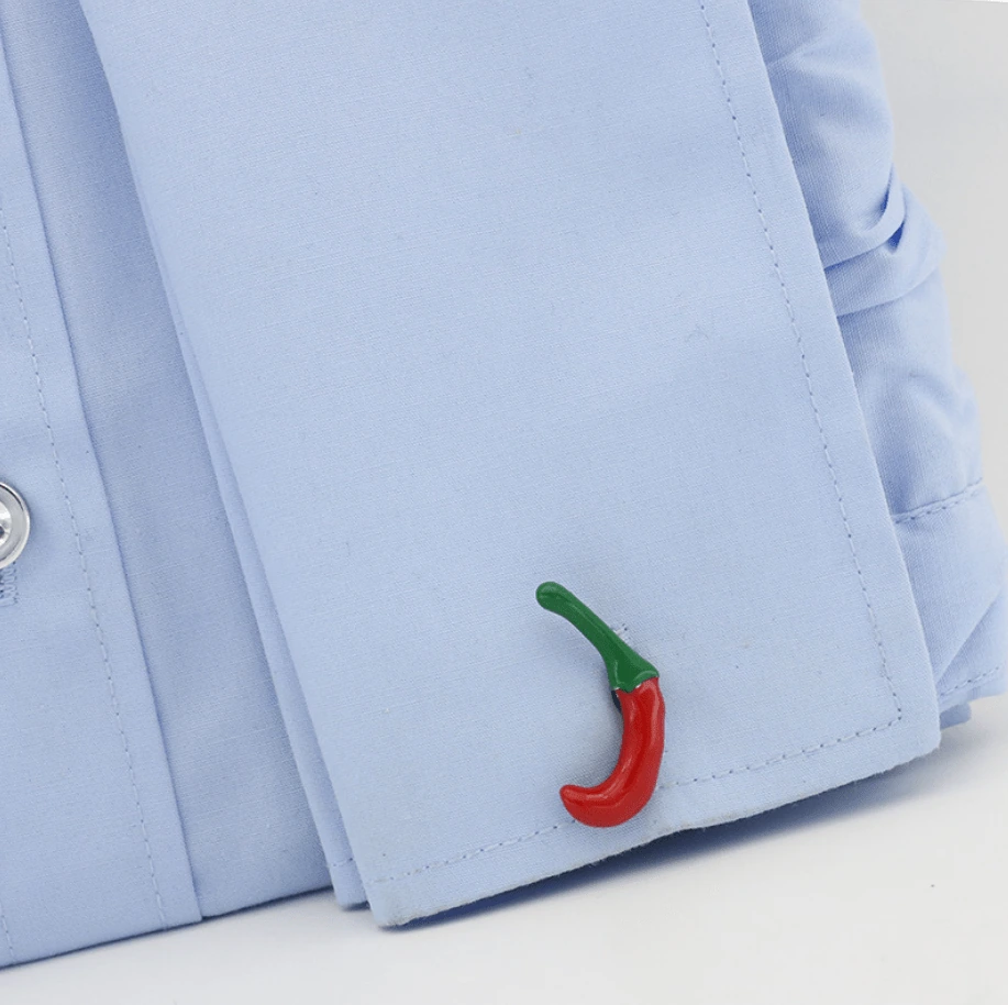 Red Quirky Brass Cufflinks for Men