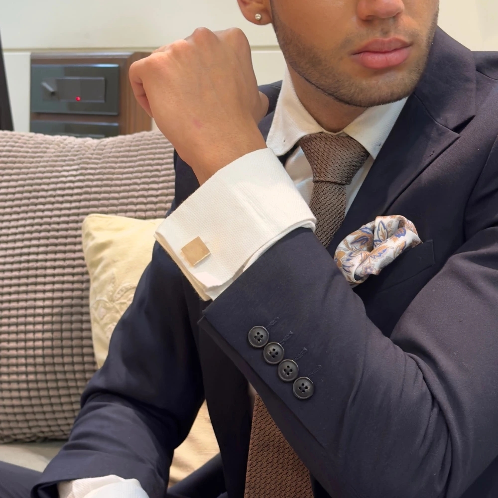 Gold Formal Brass Cufflinks for Men