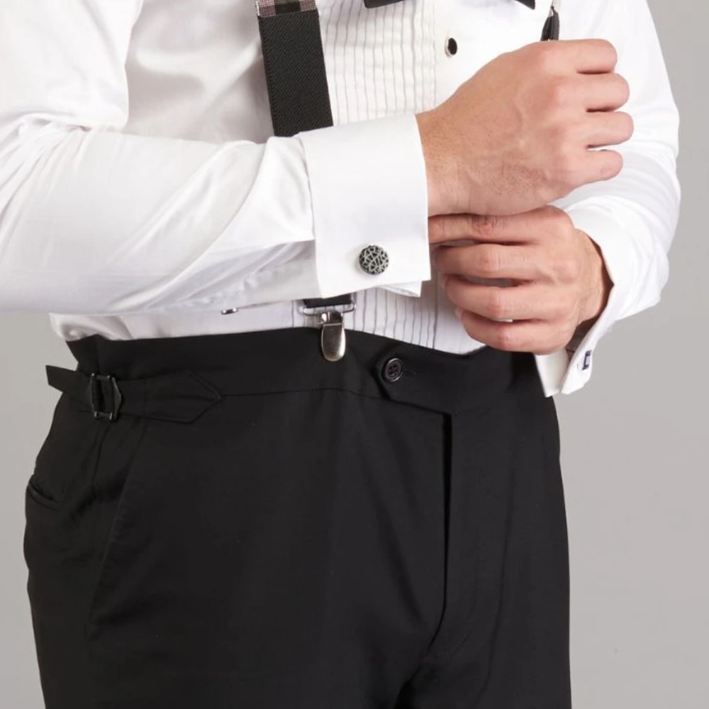 Black Formal Brass Cufflinks for Men