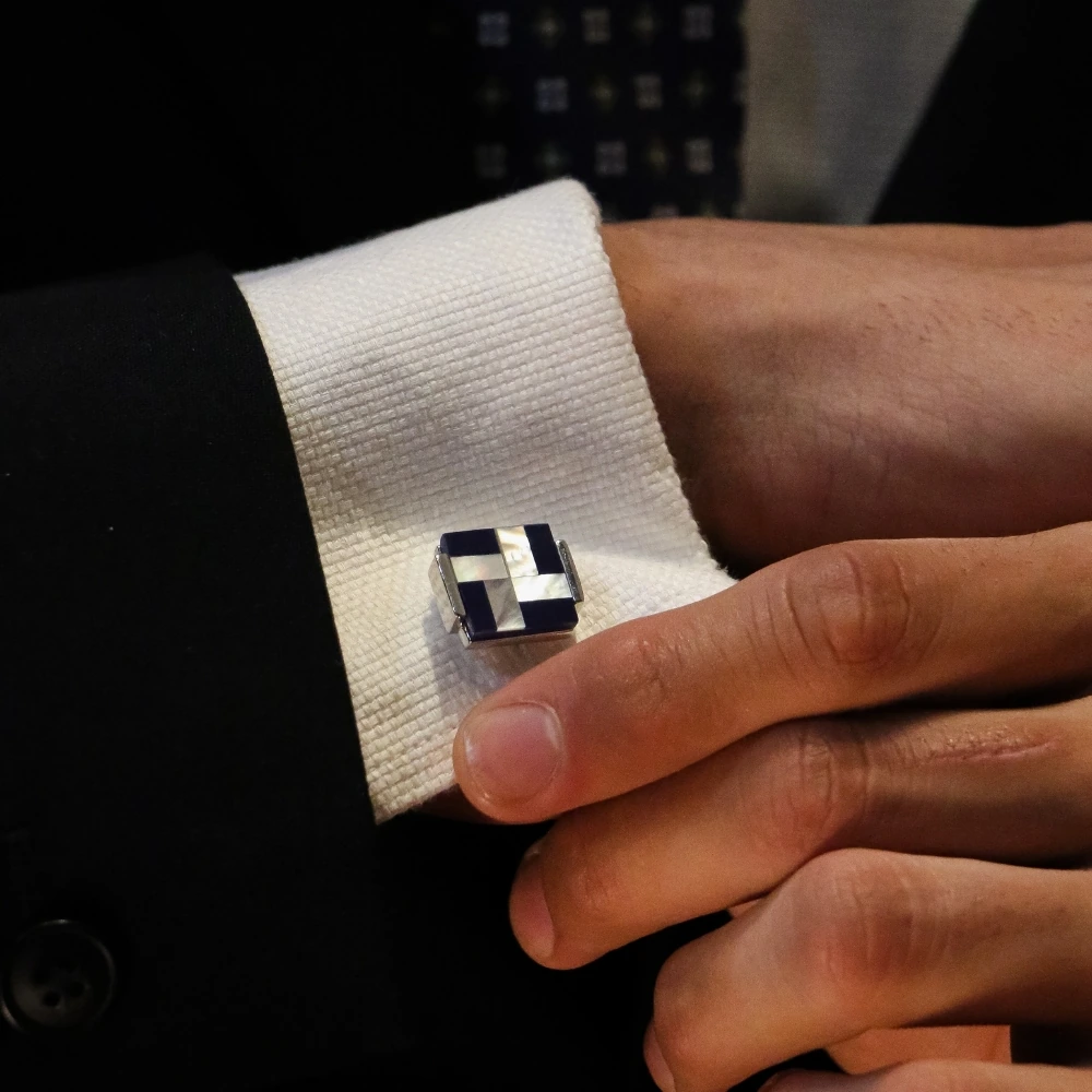 Blue Mother of Pearl Cufflinks for Men