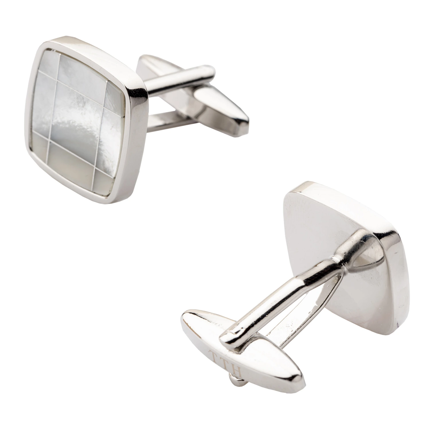 White Mother of Pearl Cufflinks for Men