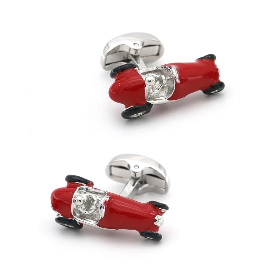 Red Quirky Brass Cufflinks for Men