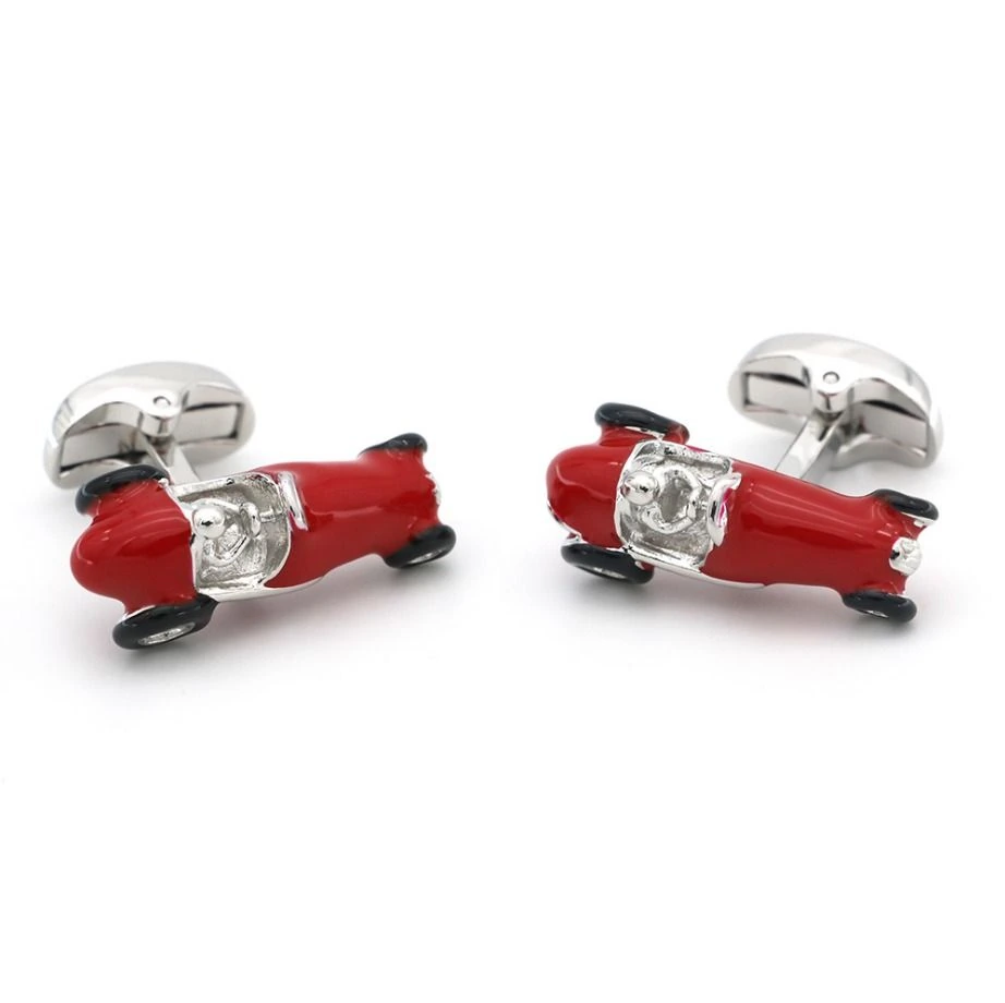 Red Quirky Brass Cufflinks for Men