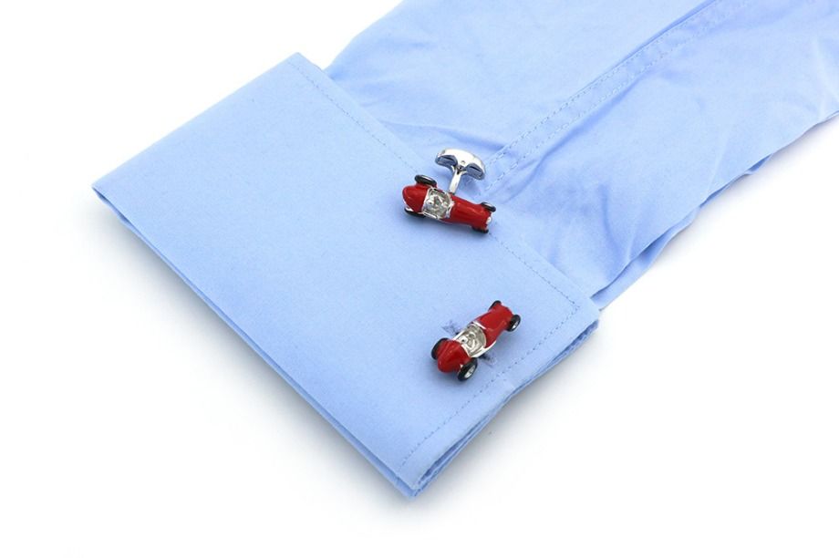 Red Quirky Brass Cufflinks for Men
