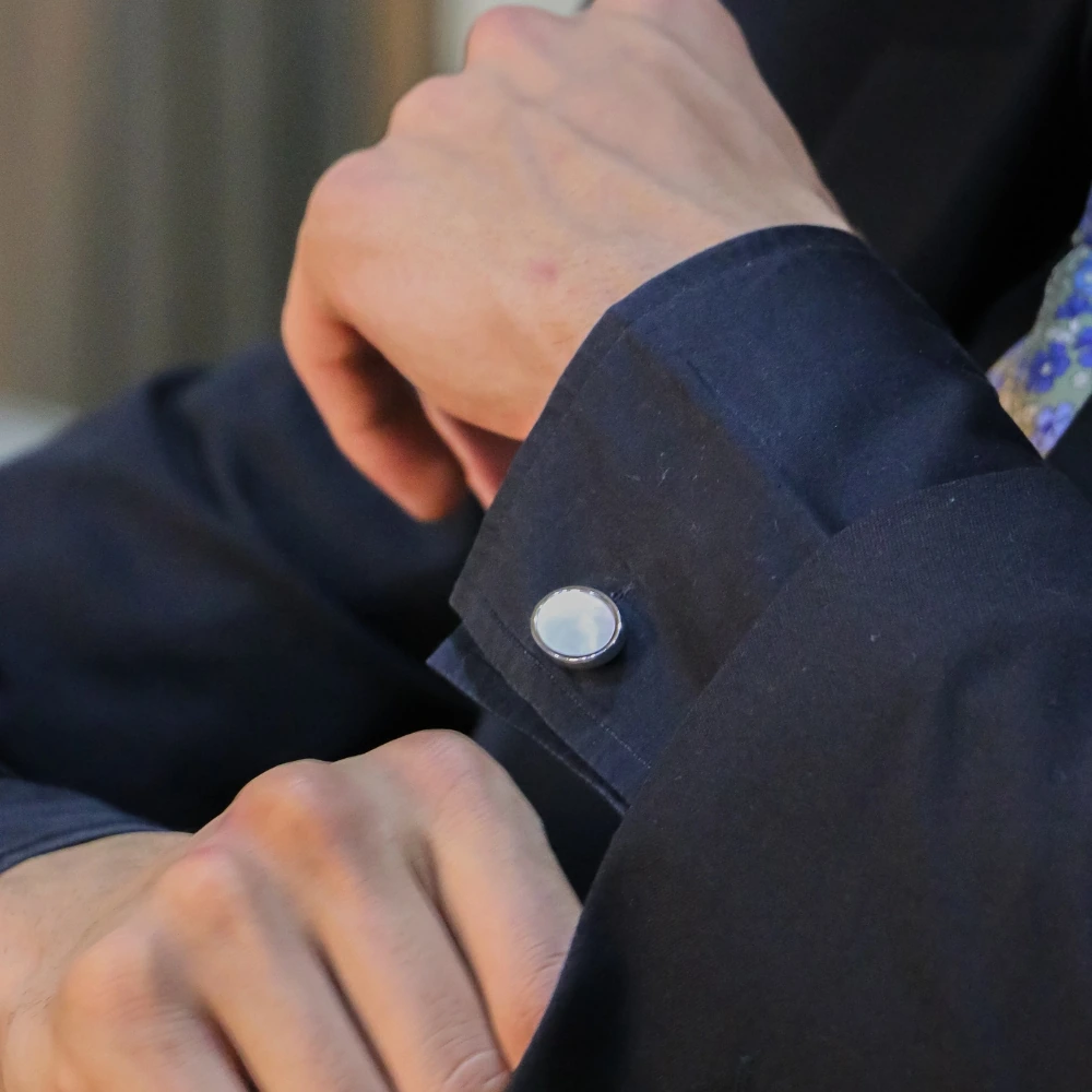 White Mother of Pearl Cufflinks for Men
