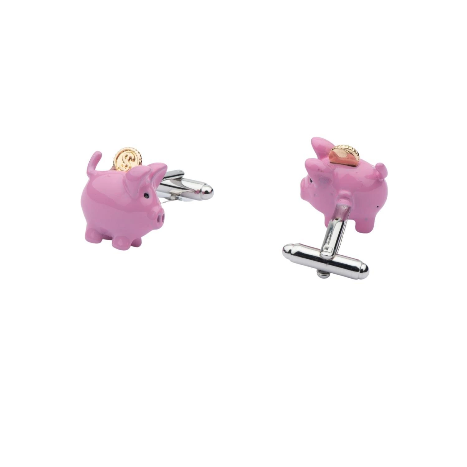 Pink Quirky Brass Cufflinks for Men