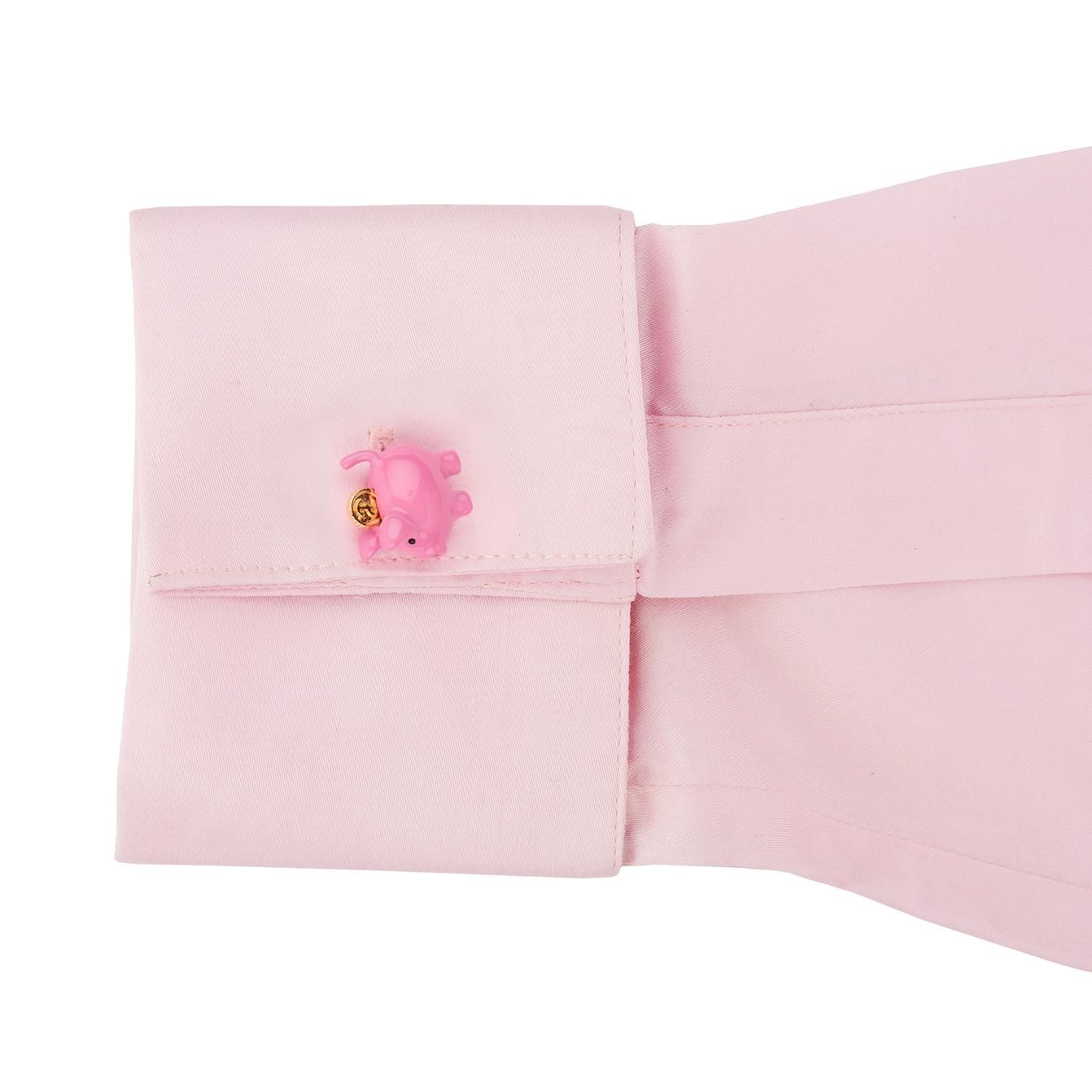 Pink Quirky Brass Cufflinks for Men