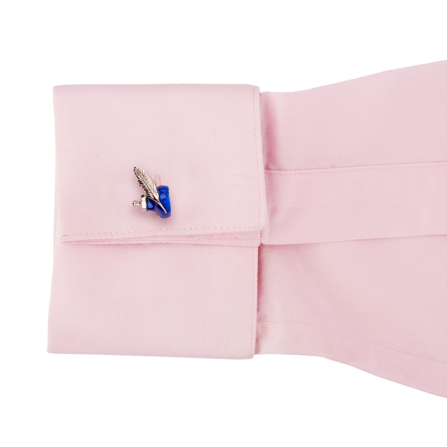 Blue Quirky Brass Cufflinks for Men
