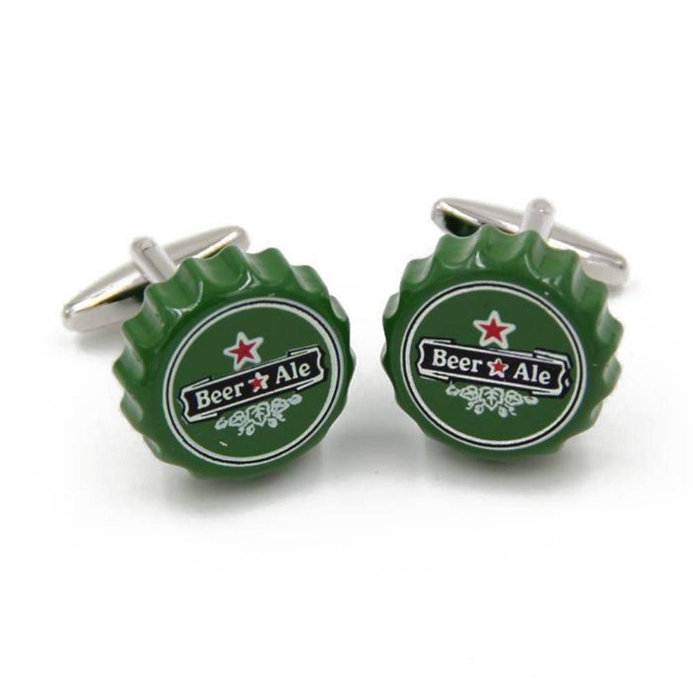 Green Quirky Brass Cufflinks for Men