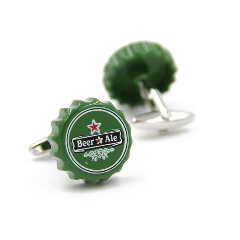 Green Quirky Brass Cufflinks for Men