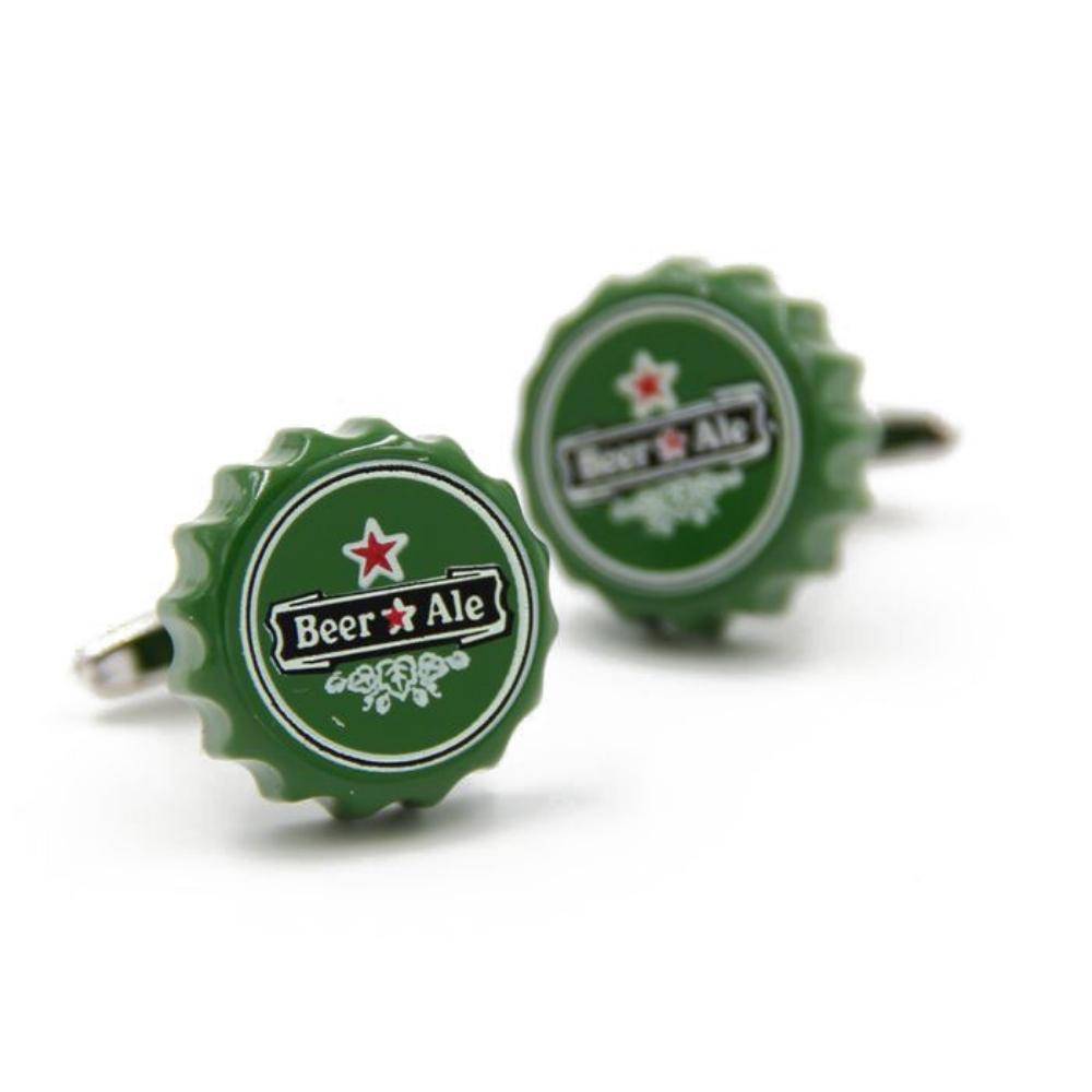 Green Quirky Brass Cufflinks for Men