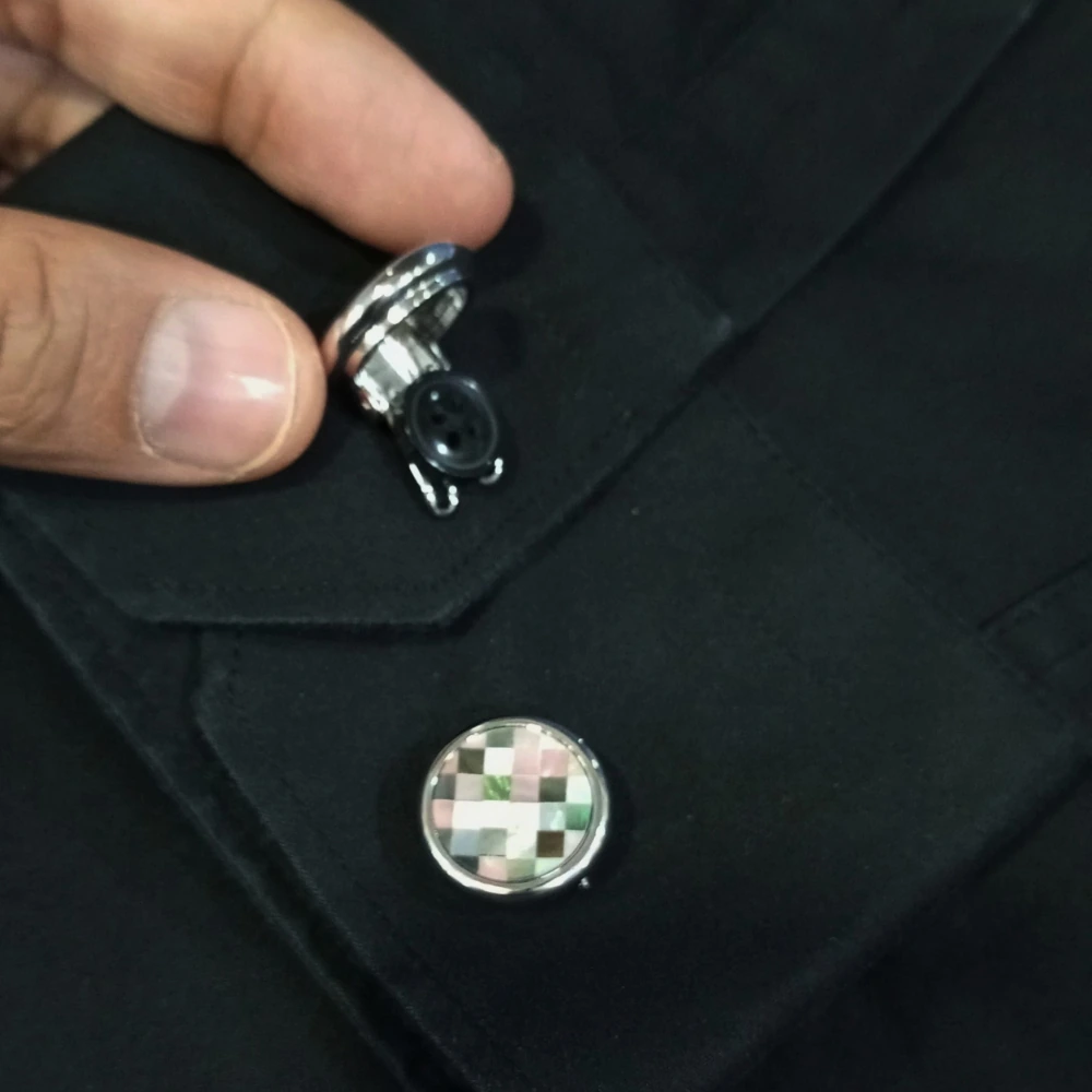 Brown Mother of Pearl Button Cover for Shirt
