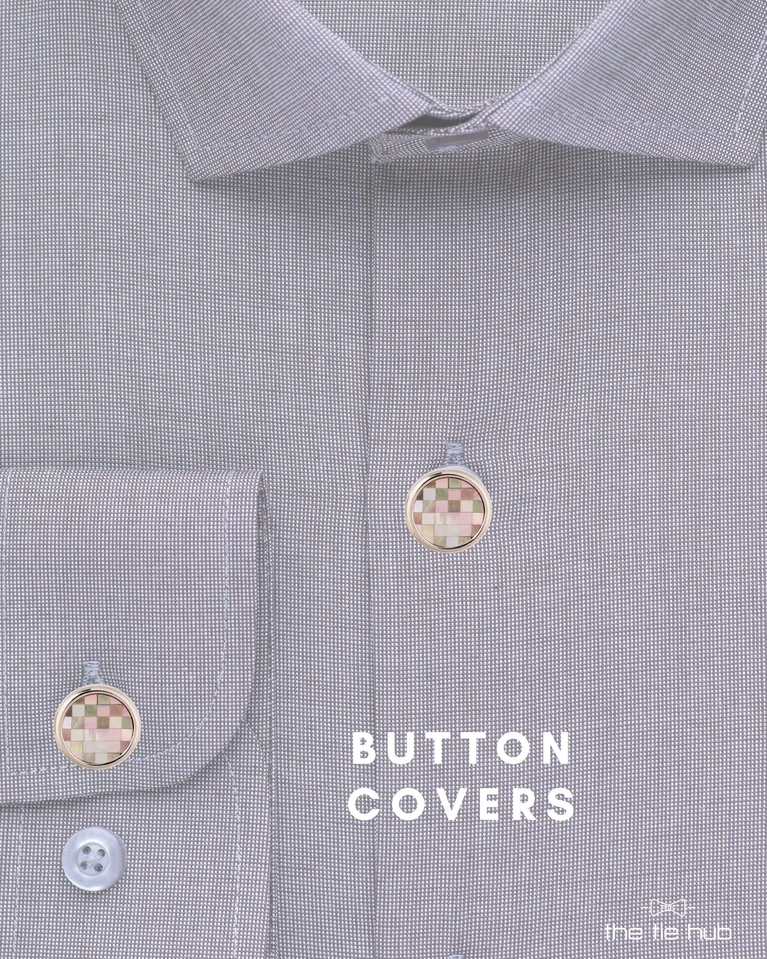 Brown Mother of Pearl Button Cover for Shirt