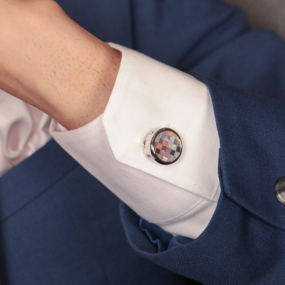 Brown Mother of Pearl Button Cover for Shirt
