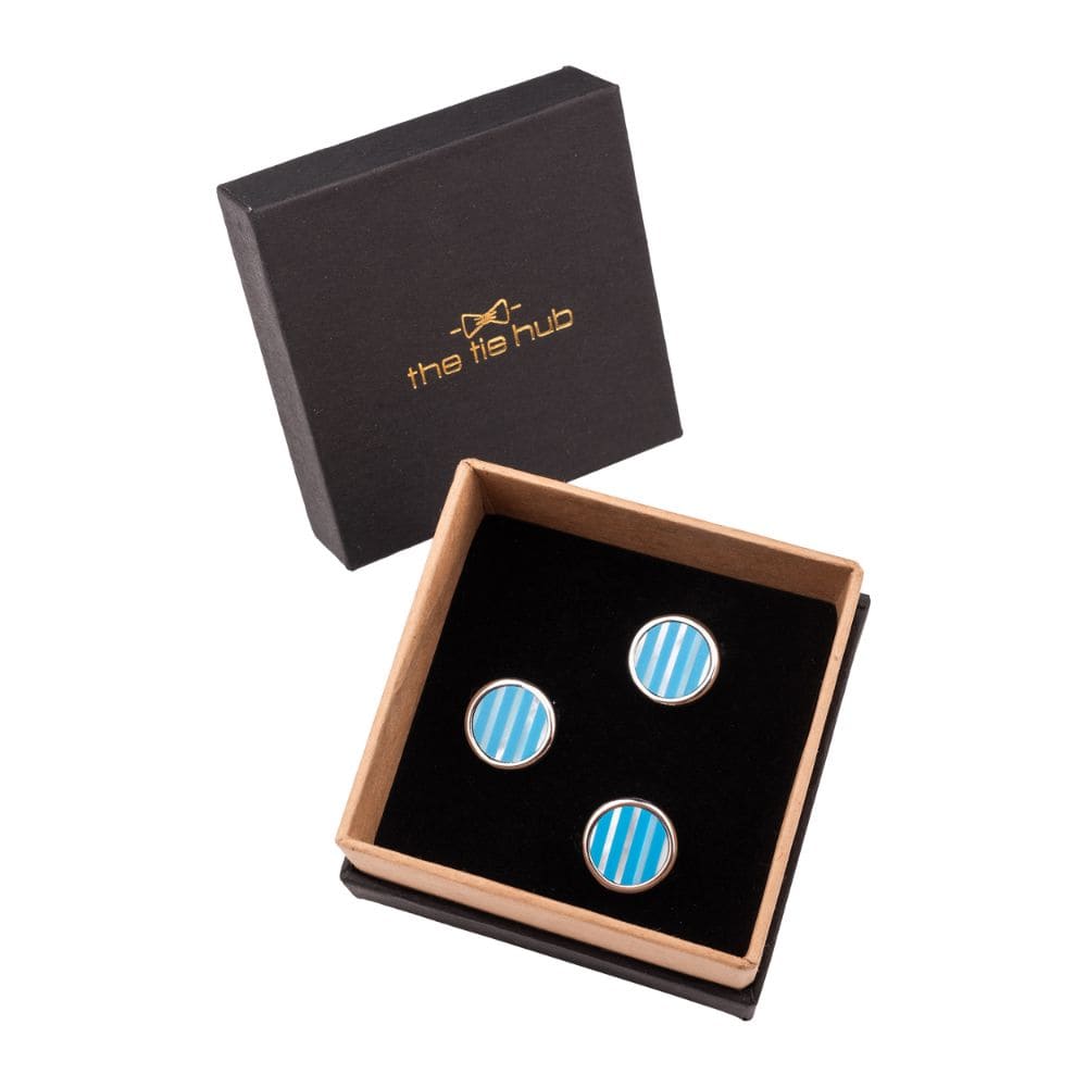 Aqua Lined Mother of Pearl Button Cover for Shirt