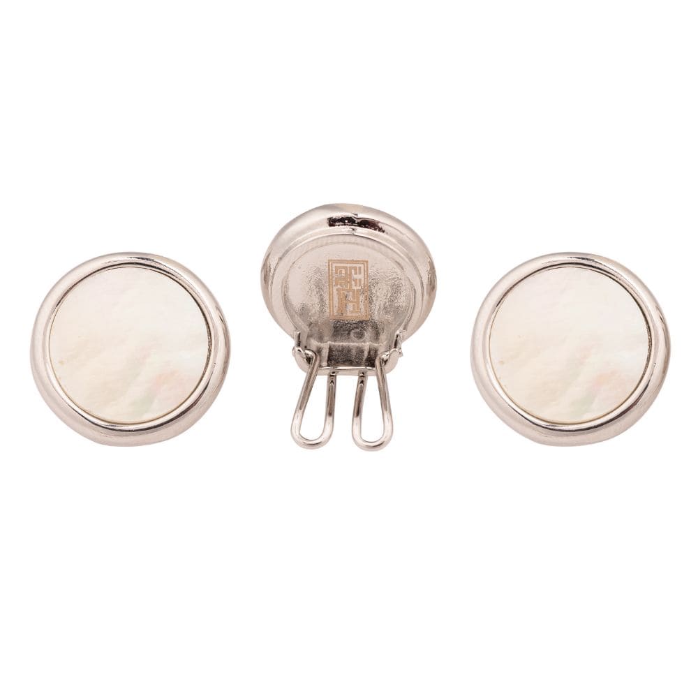 White Mother of Pearl Button Cover for Shirt
