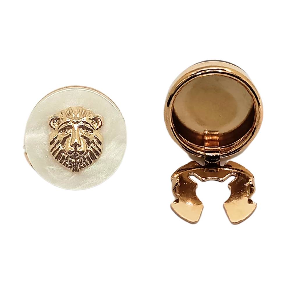 Gold Plated Lion Face Button Cover