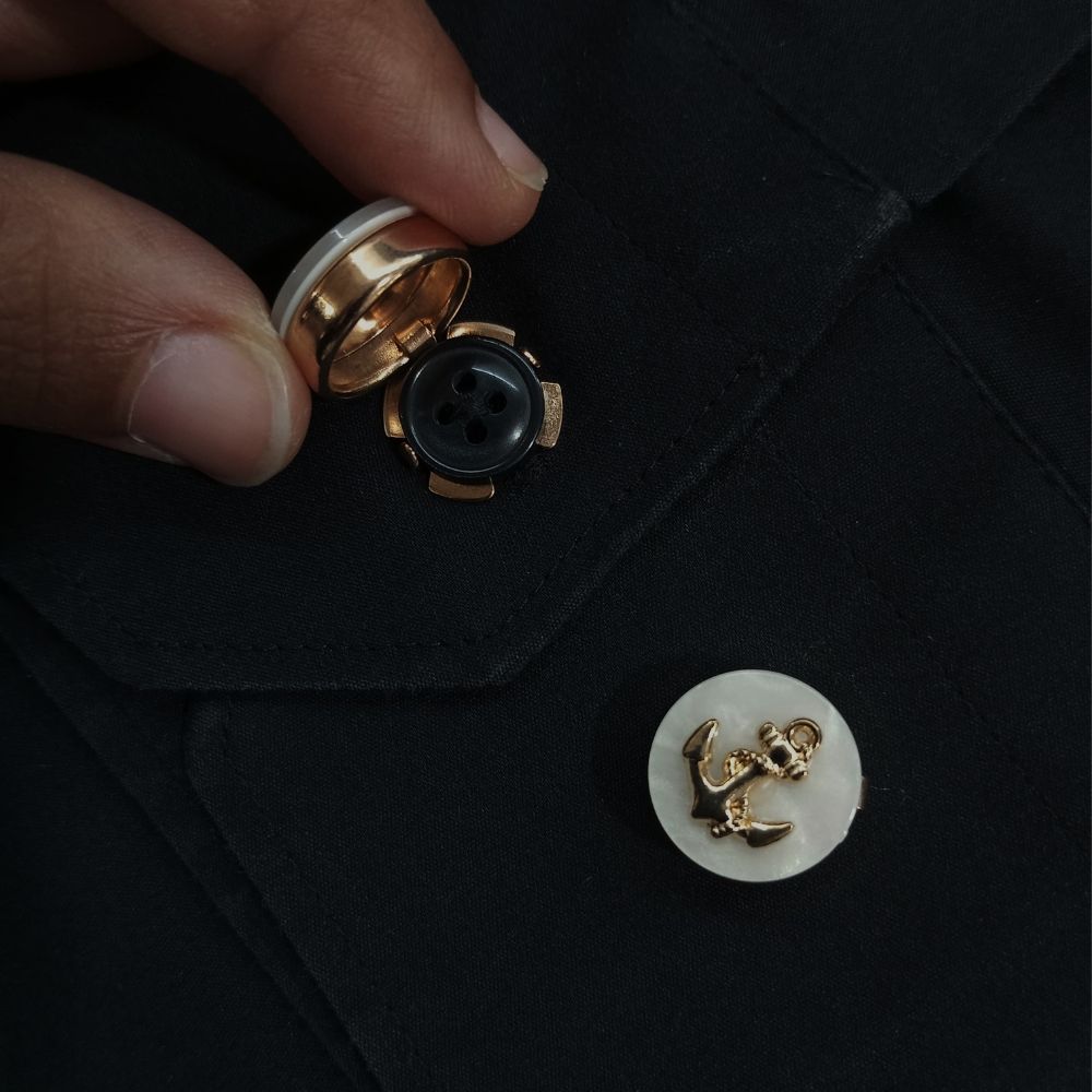Gold Plated Anchor Button Cover