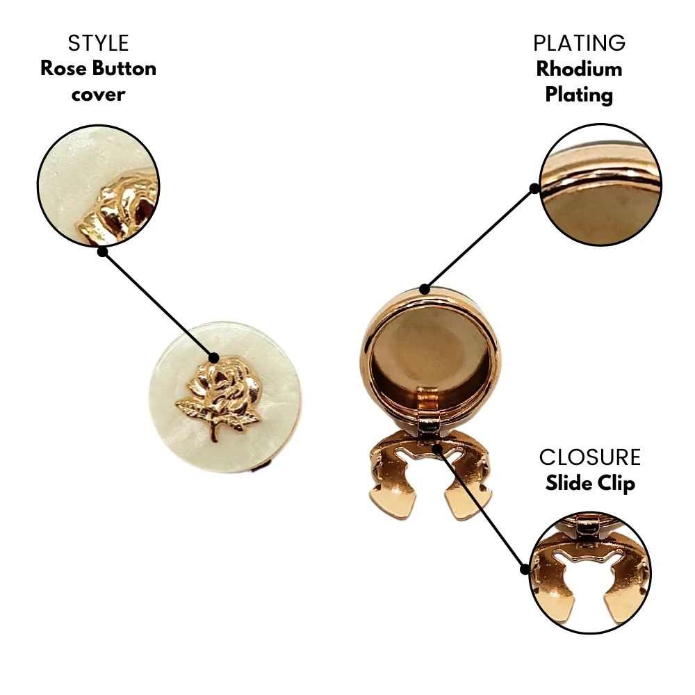 Rose Plated Button Cover