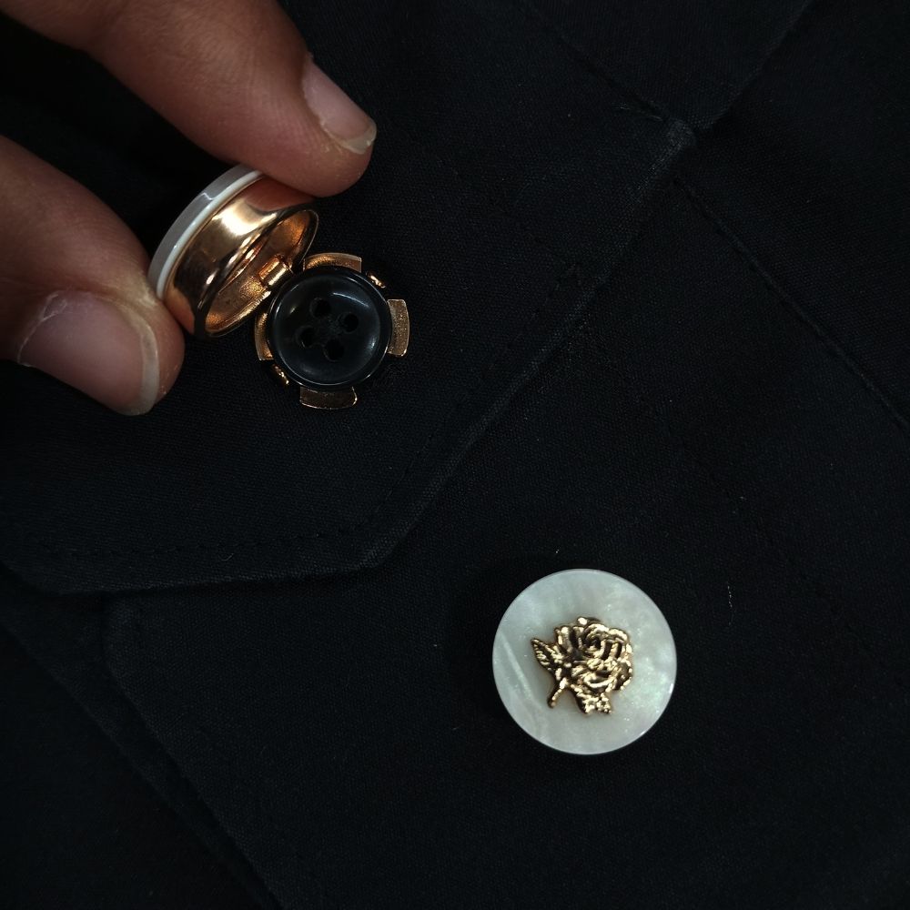 Rose Plated Button Cover