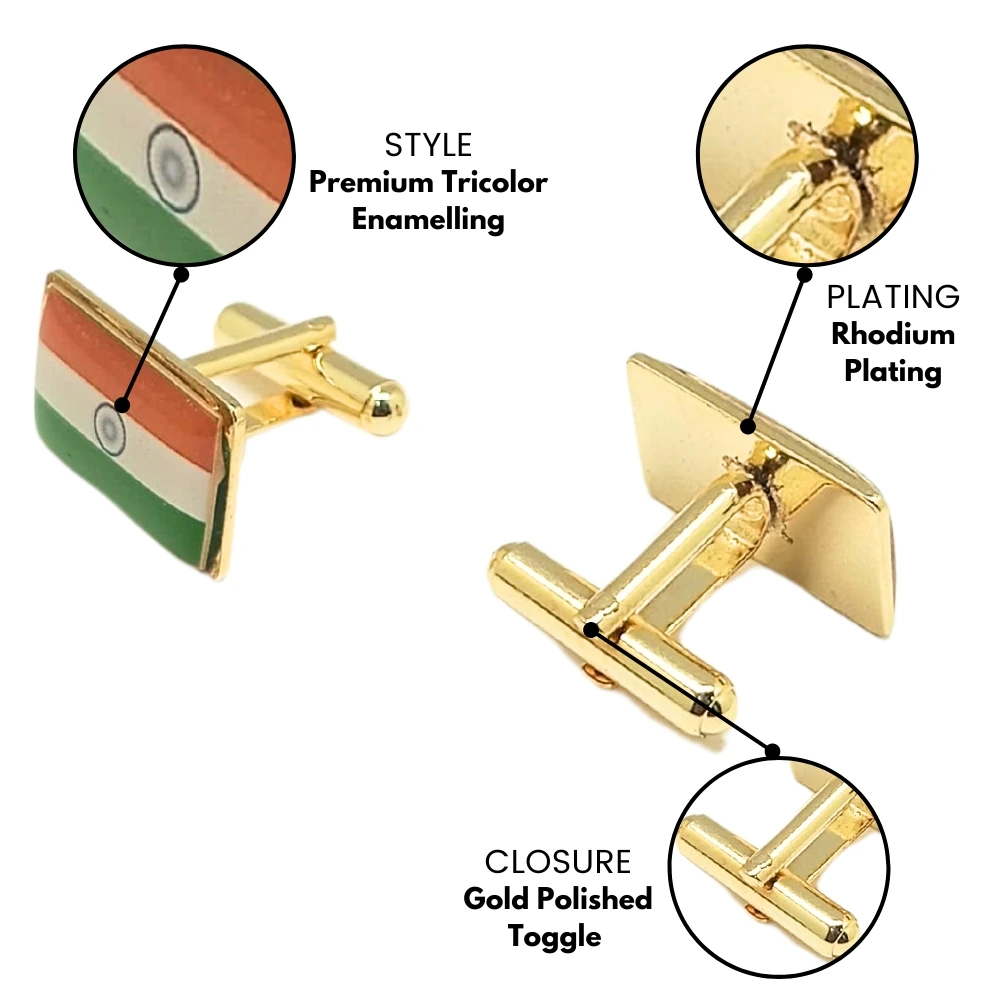 Personalised Multicolor Brass Cufflinks for Men
