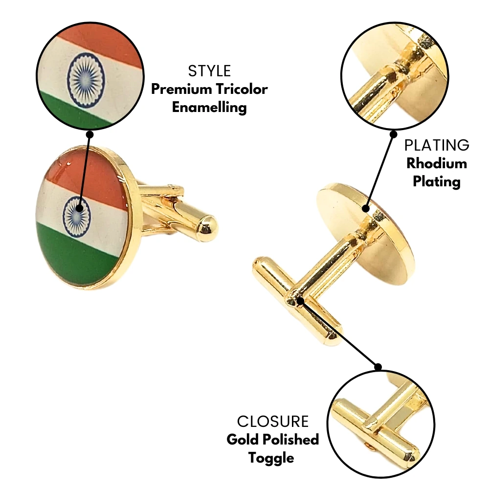 Personalised Multicolor Brass Cufflinks for Men
